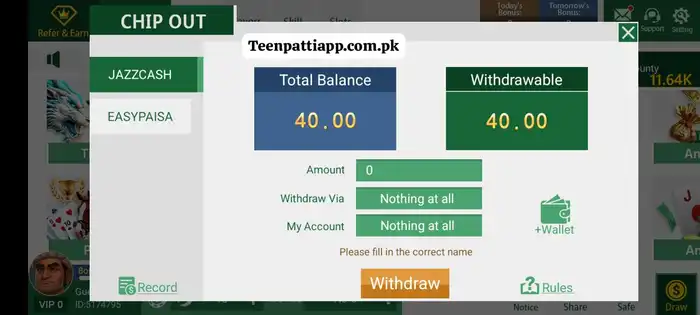 Teen patti app withdraw